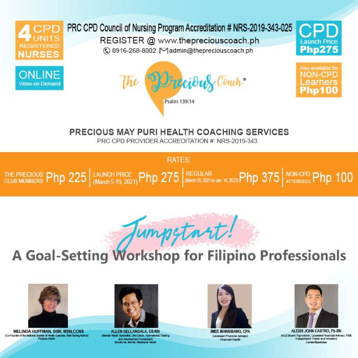 (CPD for LPT) JUMPSTART! A GOAL SETTING WORKSHOP FOR FILIPINO PROFESSIONALS