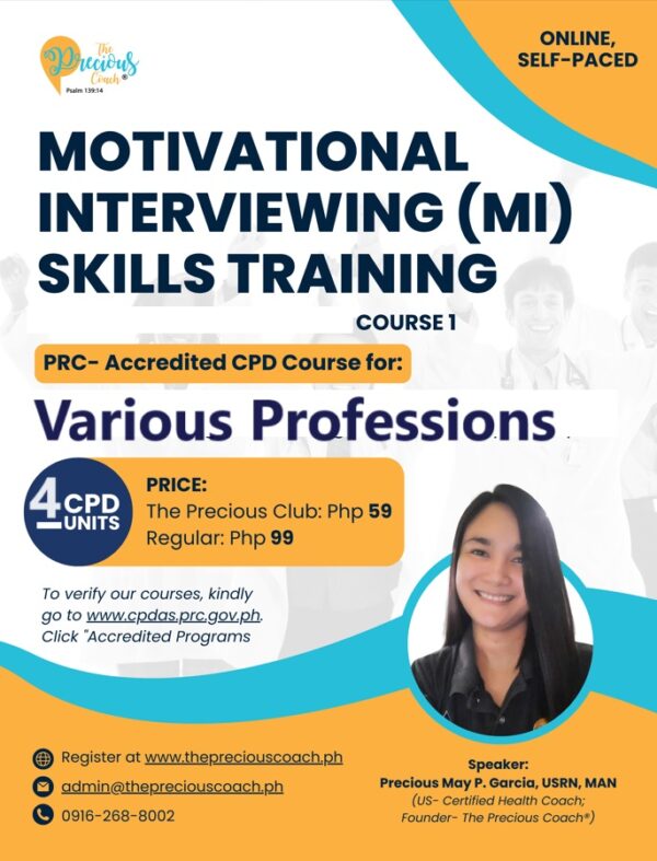 (CPD) Motivational Interviewing (MI) Skills Training Course 1