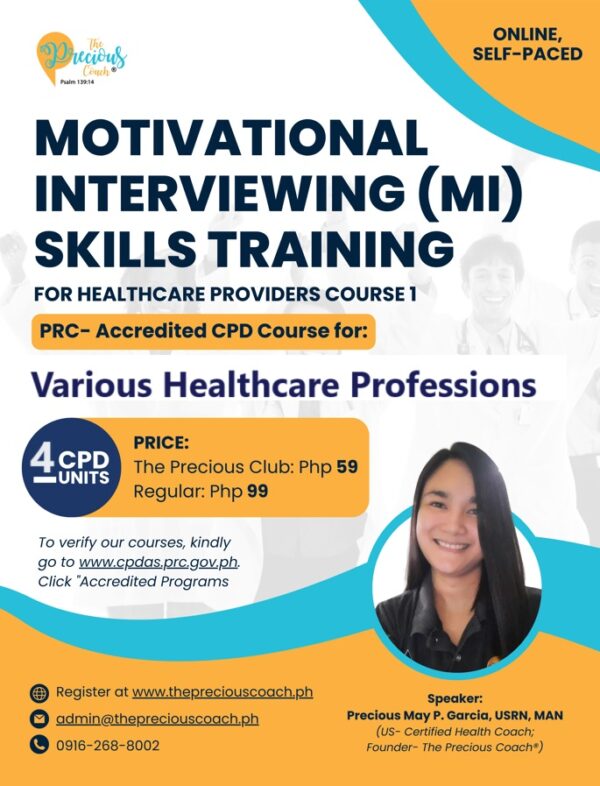 (CPD) Motivational Interviewing (MI) Skills Training for Healthcare Providers Course 1